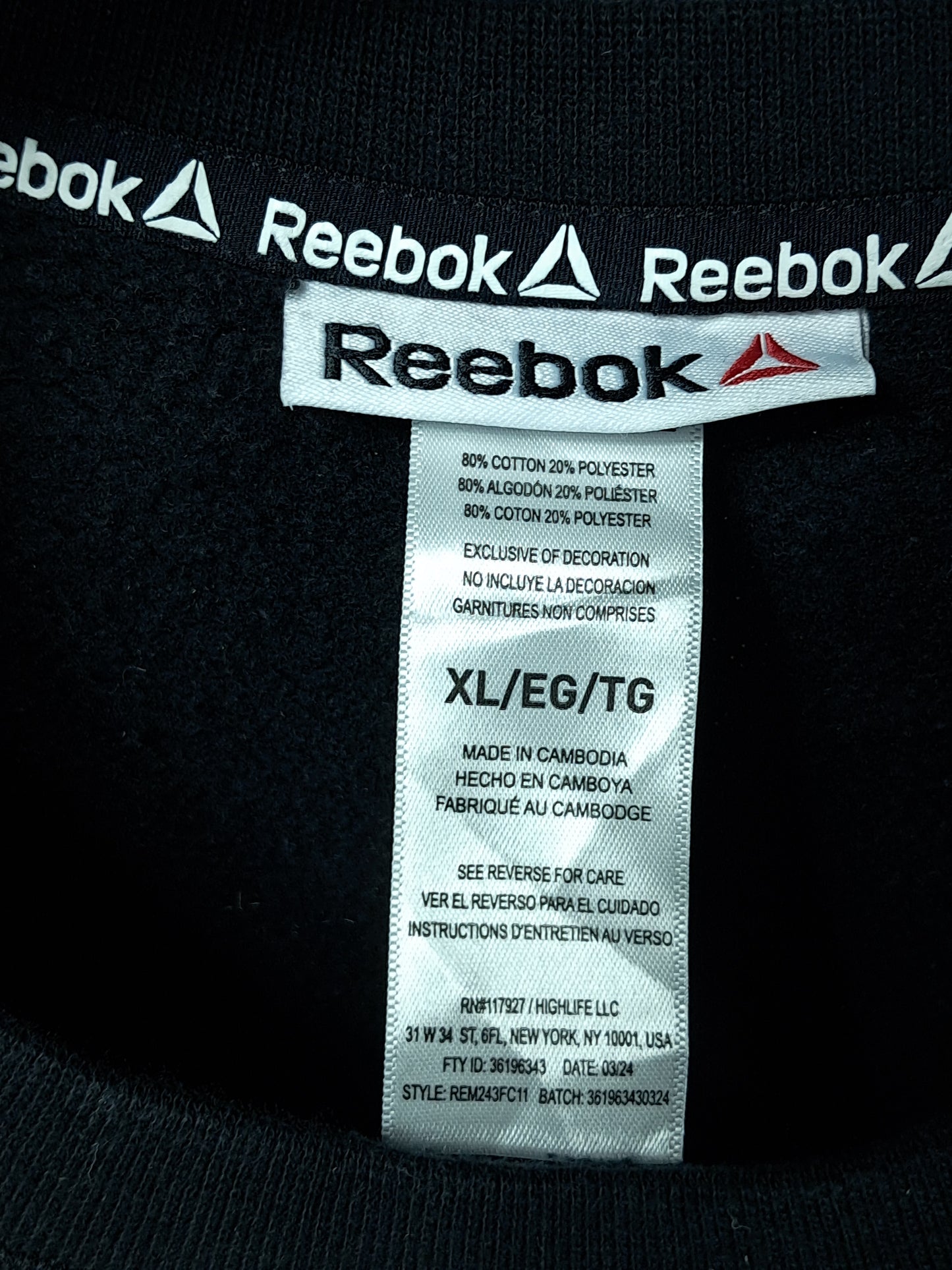 Reebok Crewneck Negro