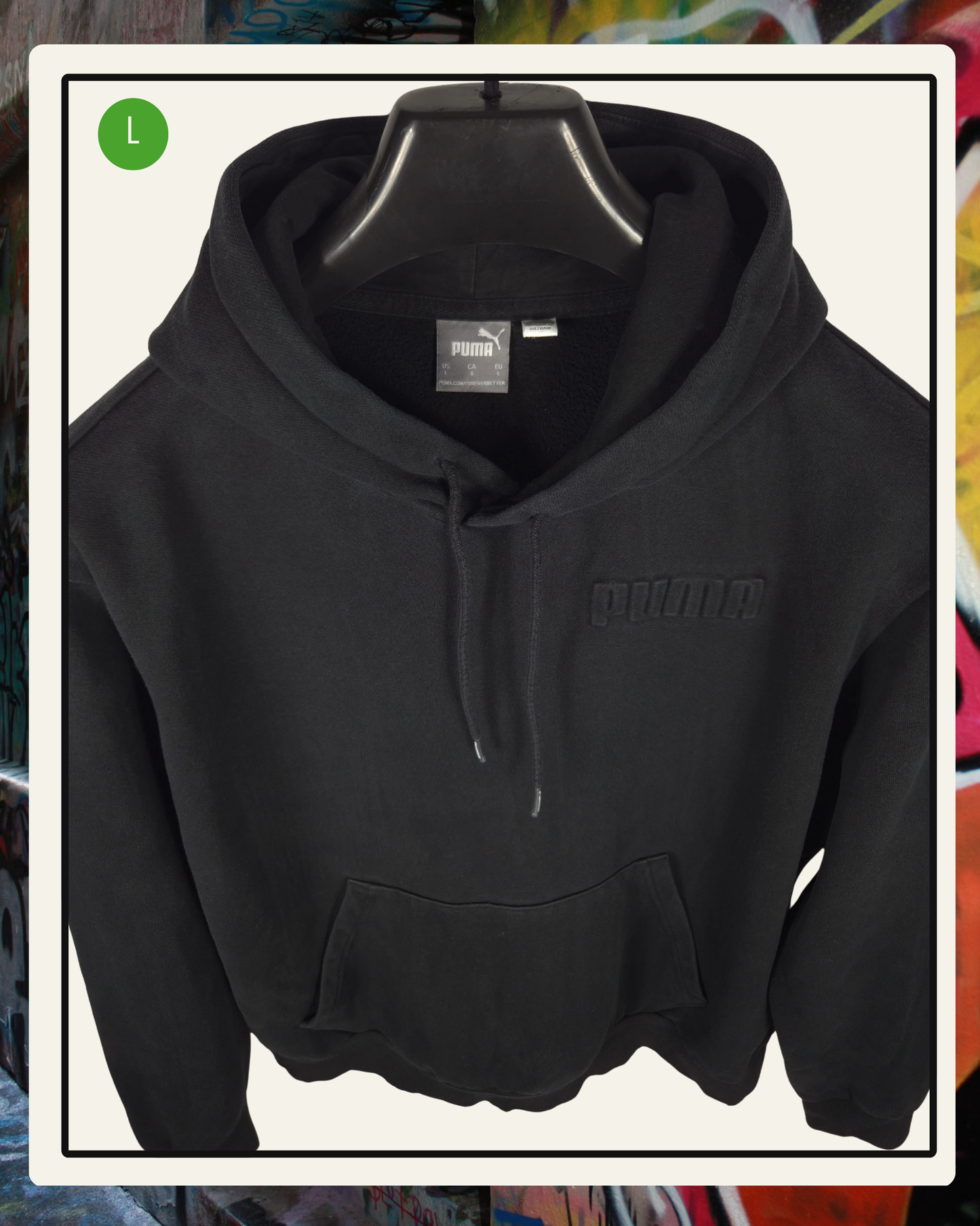 Puma Hoodie Negro Faded