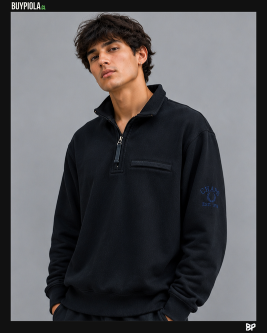 Chaps Half-Zip Negro