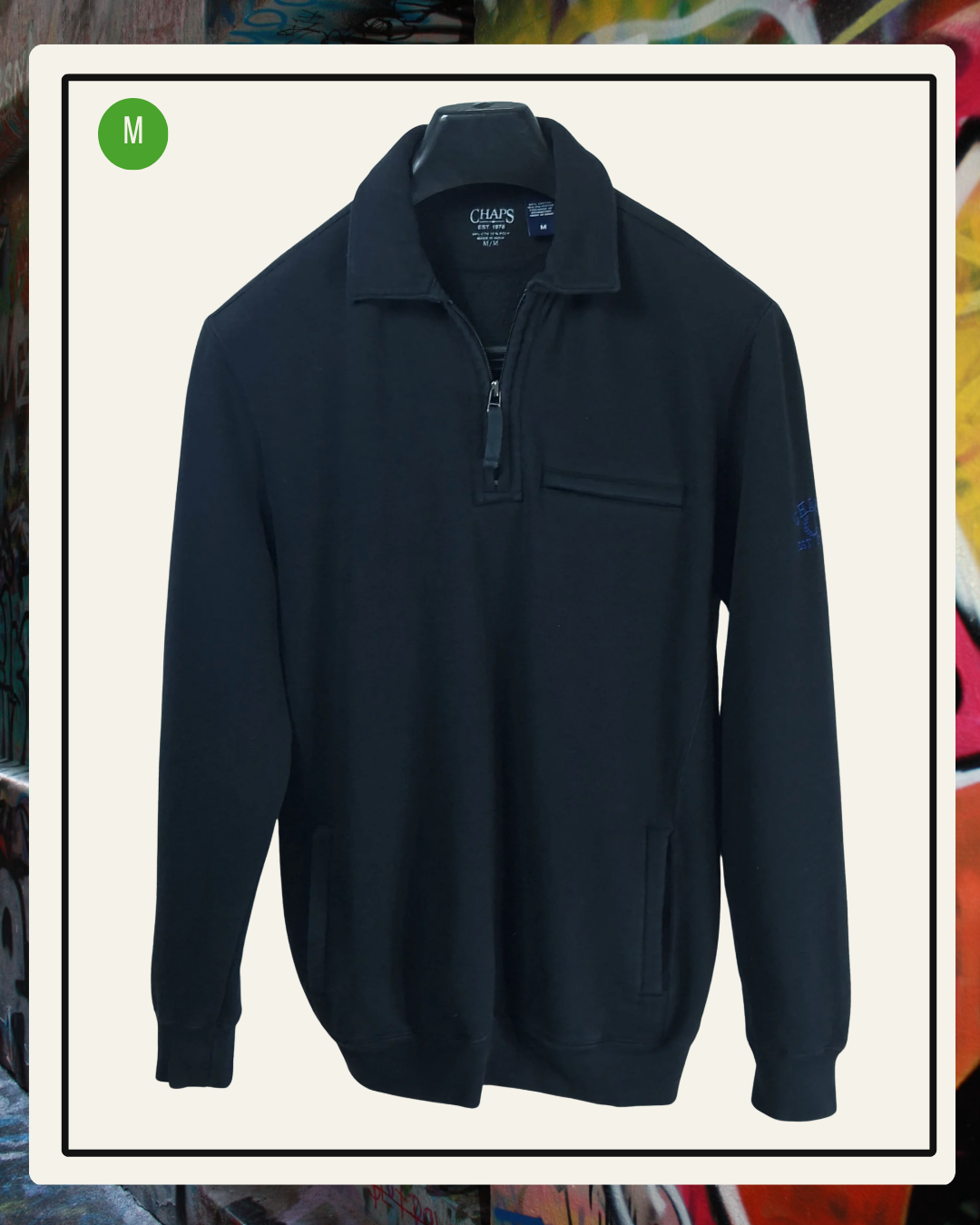 Chaps Half-Zip Negro