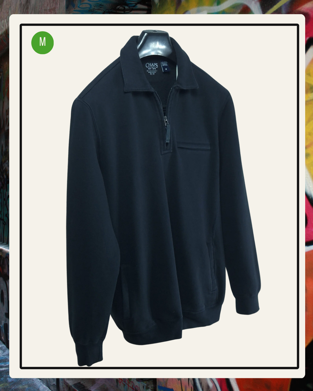 Chaps Half-Zip Negro
