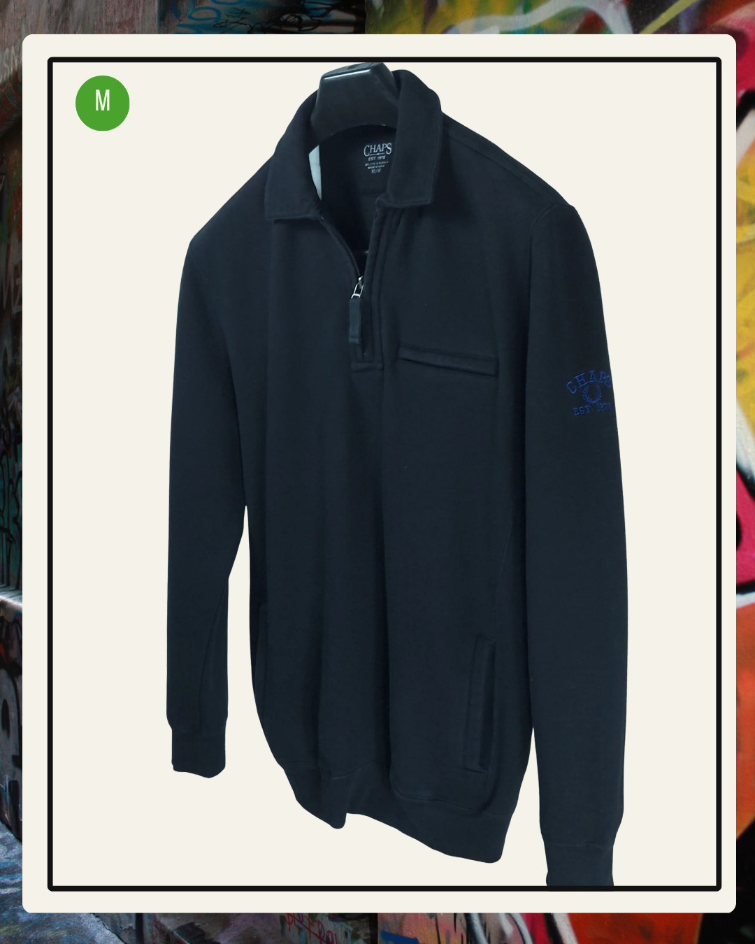 Chaps Half-Zip Negro