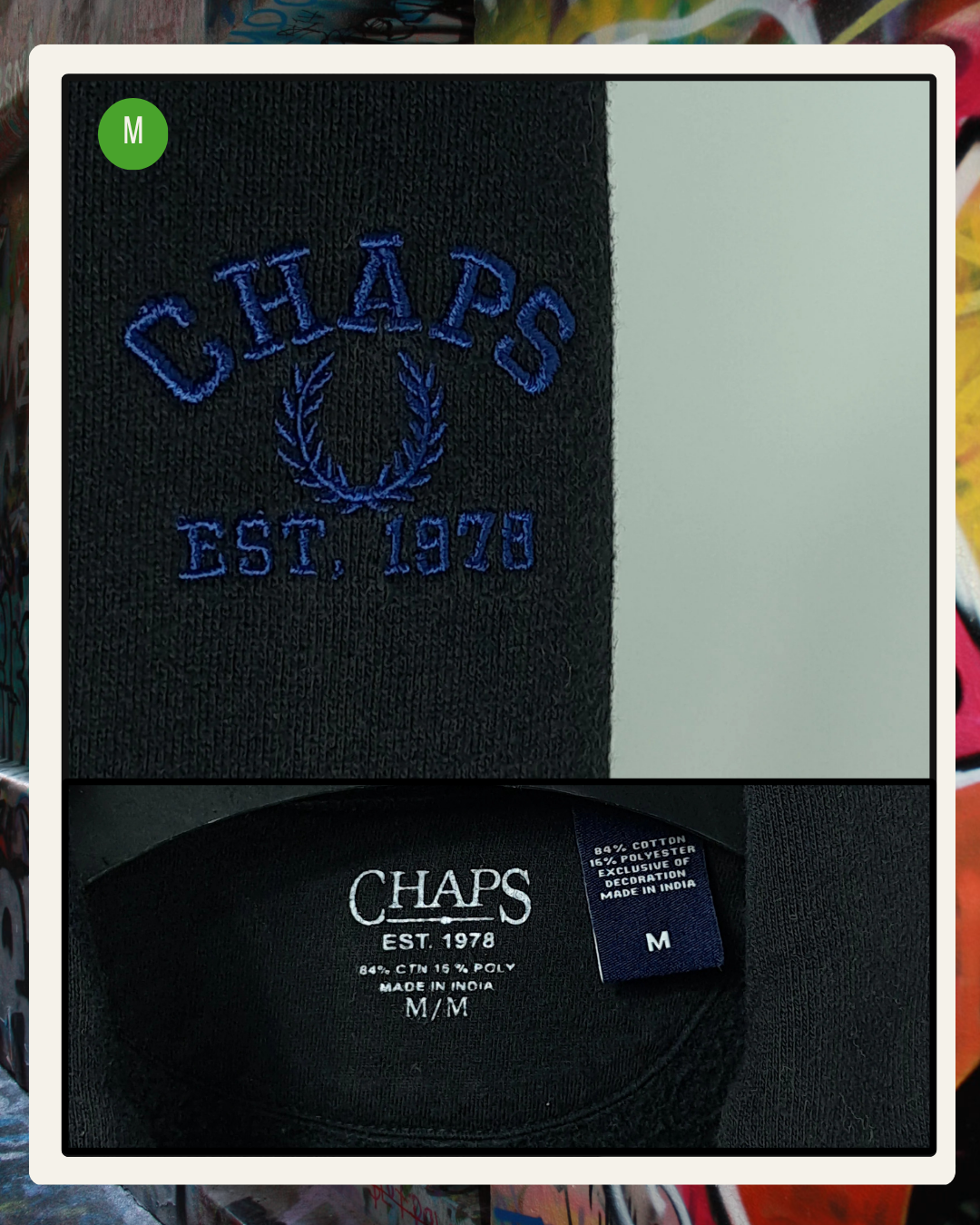 Chaps Half-Zip Negro