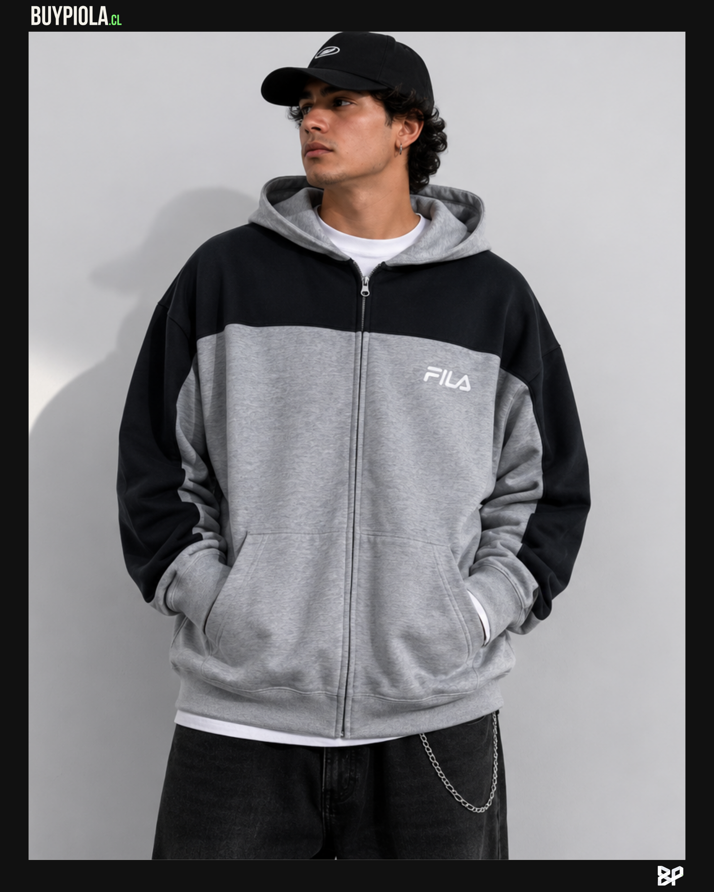 Fila Full-Zip Hoodie Gris/Negro