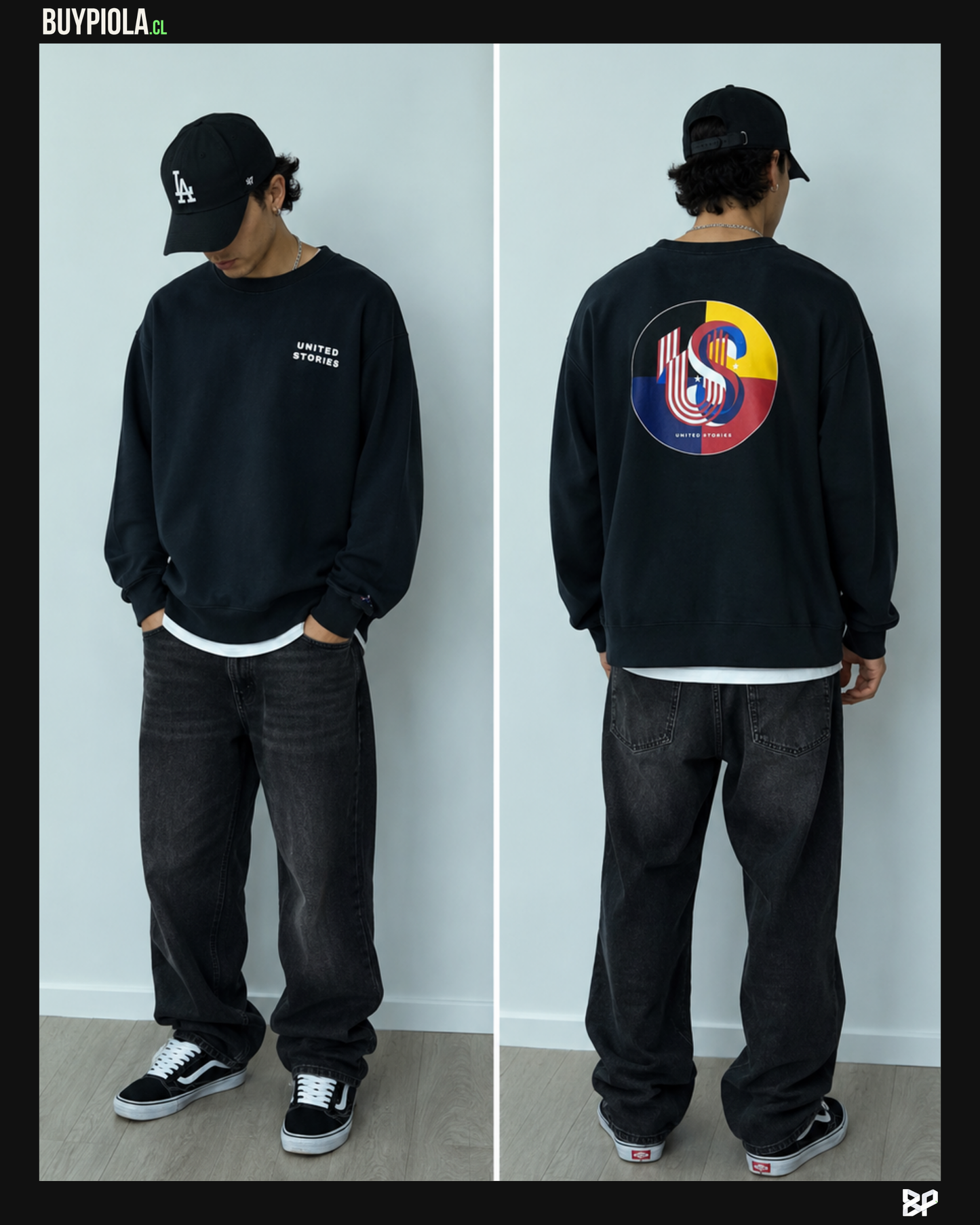 Champion x United Stories Crewneck Negro