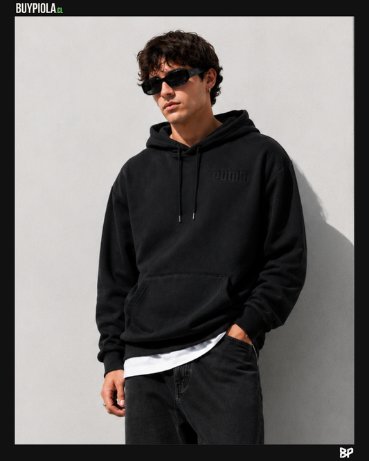 Puma Hoodie Negro Faded