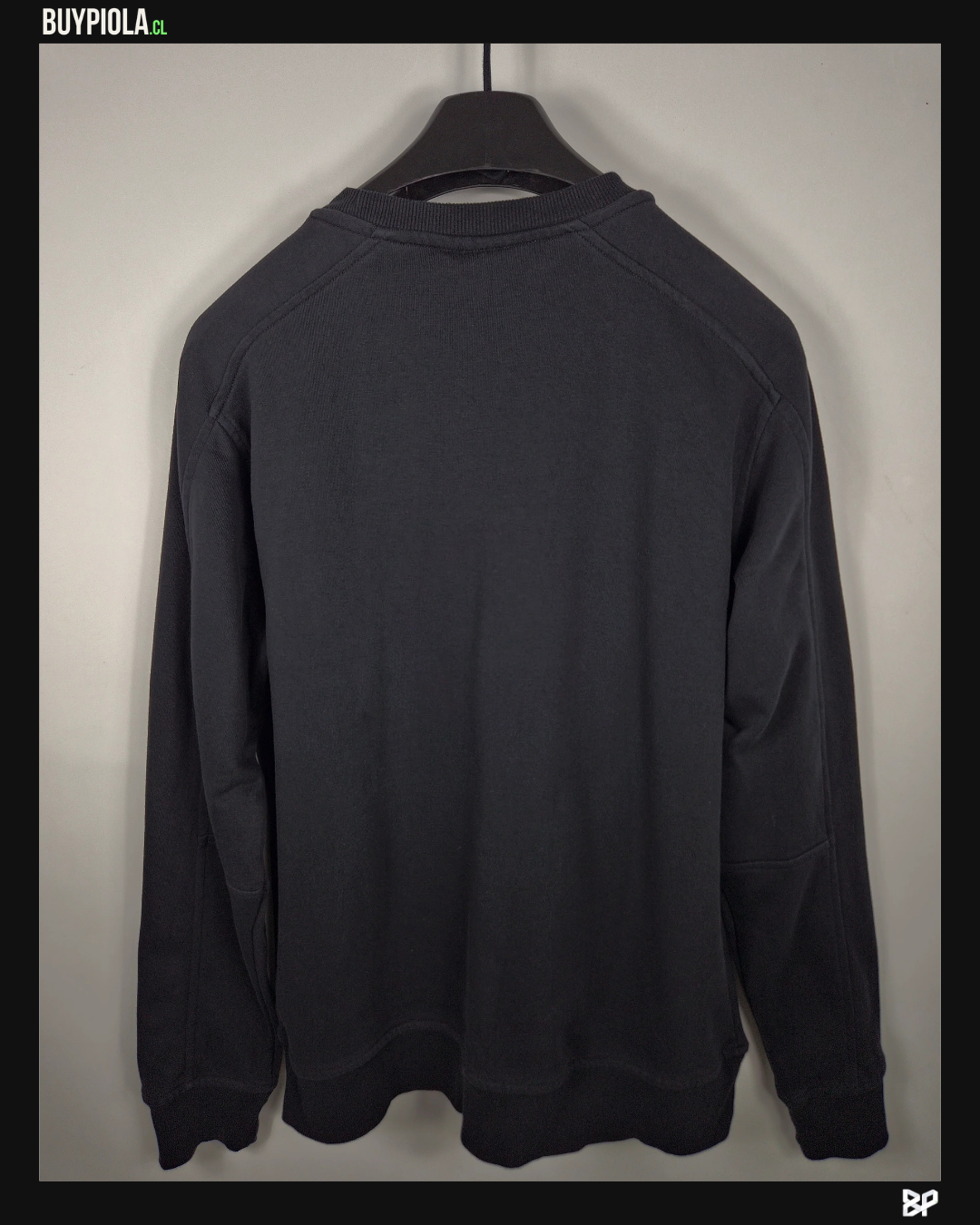 Champion Crewneck Negro Script Blanco