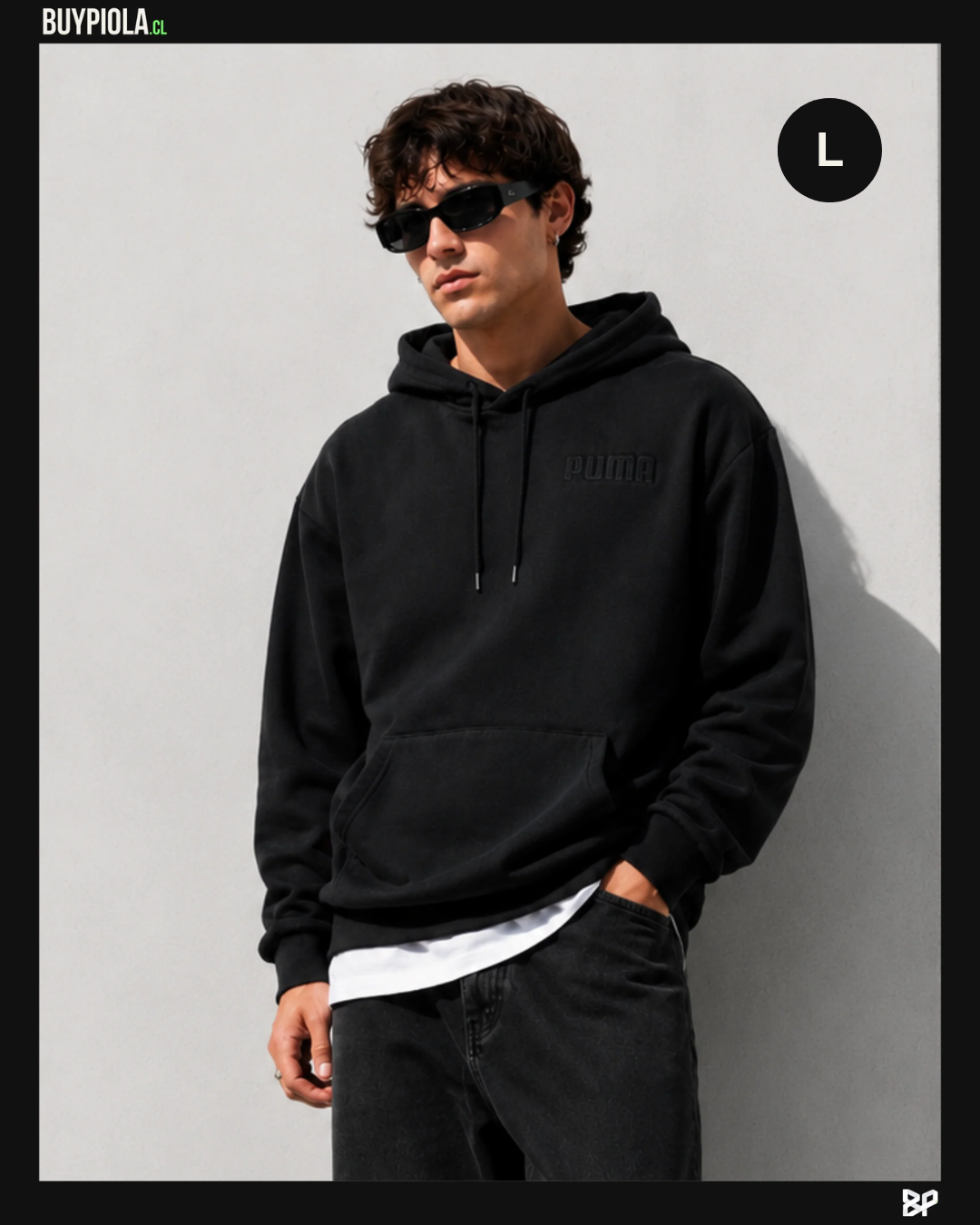 Puma Hoodie Negro Faded