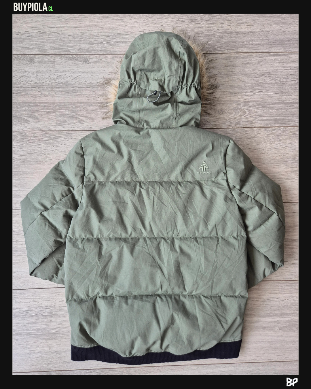 Woods Chaqueta Puffer Verde Oliva con Capucha