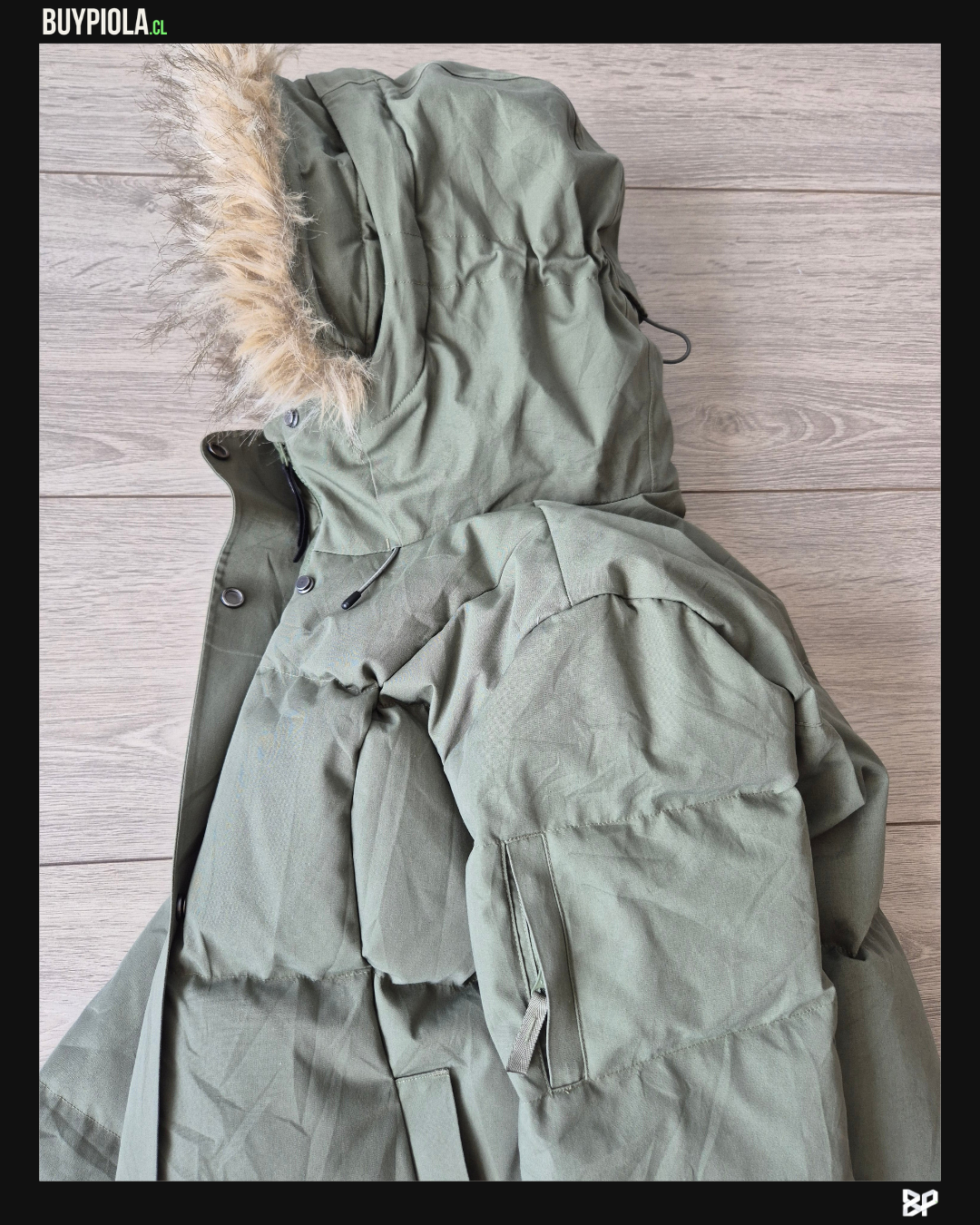 Woods Chaqueta Puffer Verde Oliva con Capucha