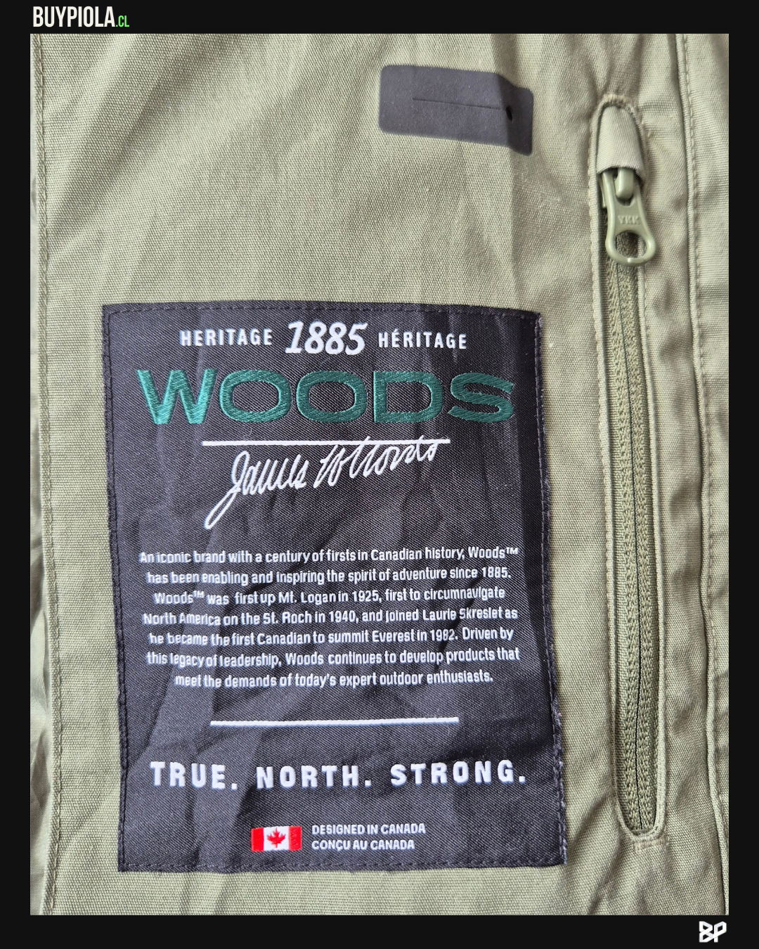 Woods Chaqueta Puffer Verde Oliva con Capucha
